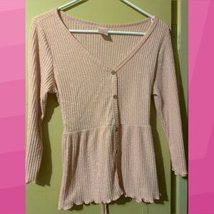 No Boundaries Light Pink Knit Top
